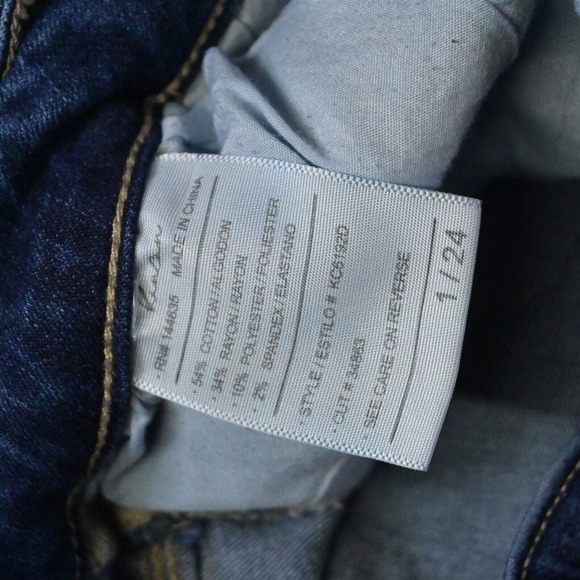 KanCan 1 / 24 Exposed Button Fly Skinny Dark Destroyed Stretch Denim Jeans - Picture 4 of 7